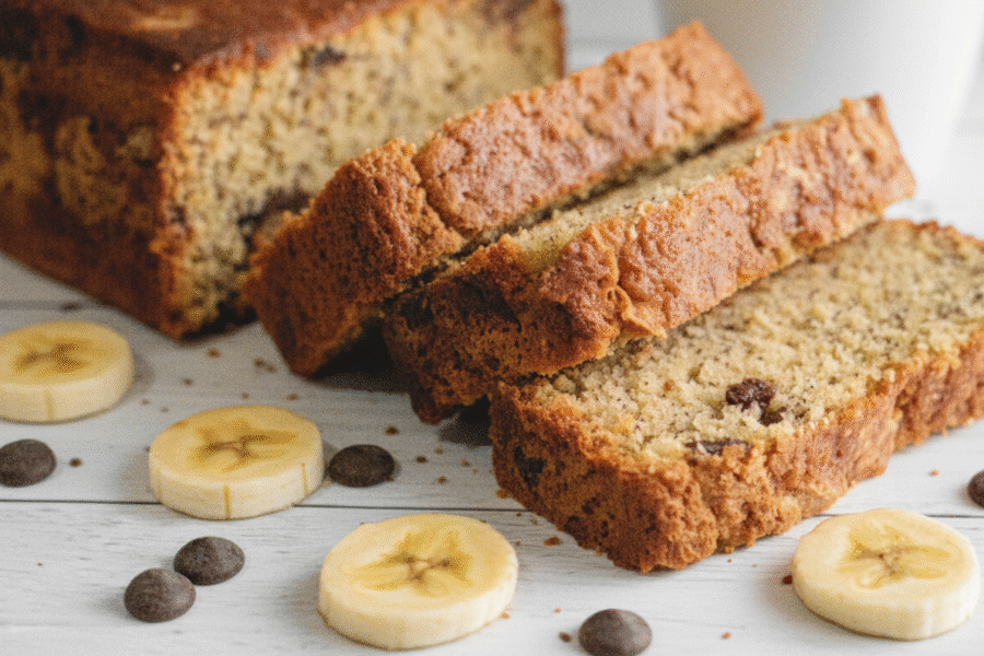 Panqué de Plátano con Chispas de Chocolate